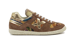SNEAKERS GOAL 1633 BEIGE BROWN FLOWER